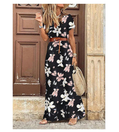 Carol – V-Ausschnitt floral Kleid für Damen