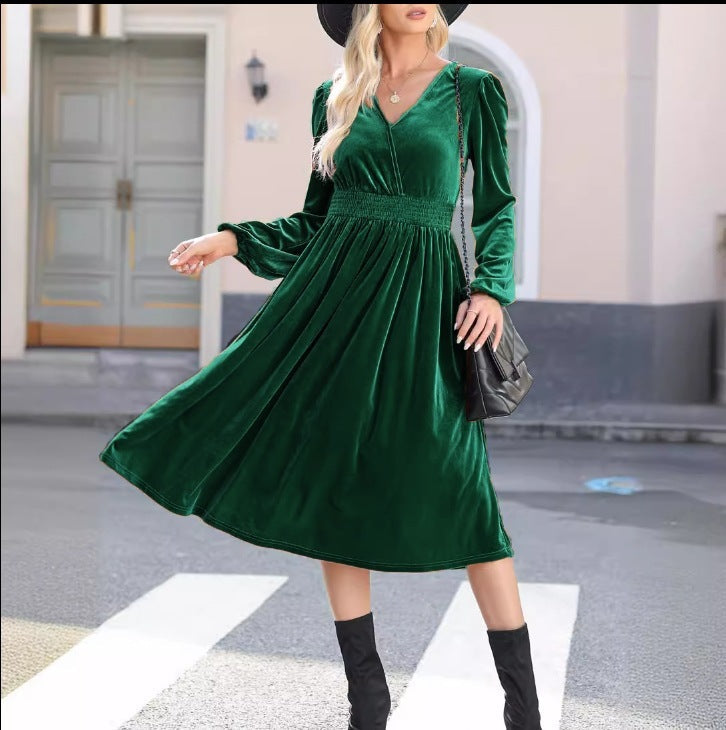 Shannon – Langärmliges Kleid in einfarbigem Design für Damen