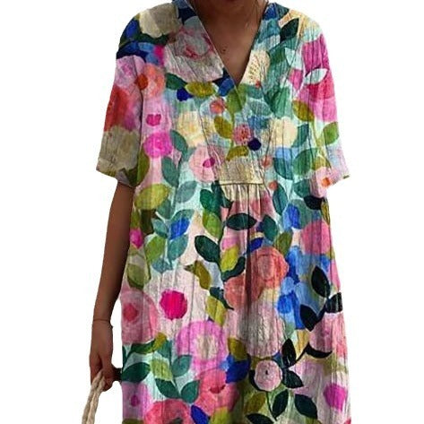 Pamela – Bequeme Lange Damenkleid mit Print