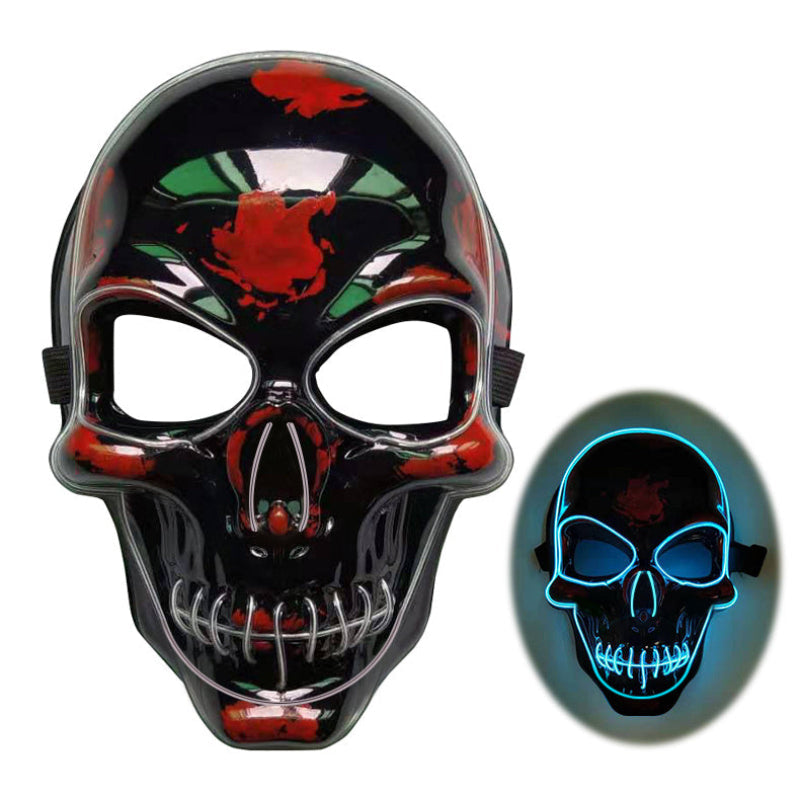 Halloween LED Leuchtende Totenkopfmaske für Erwachsene – Gruselige Party- & Kostüm-Maske