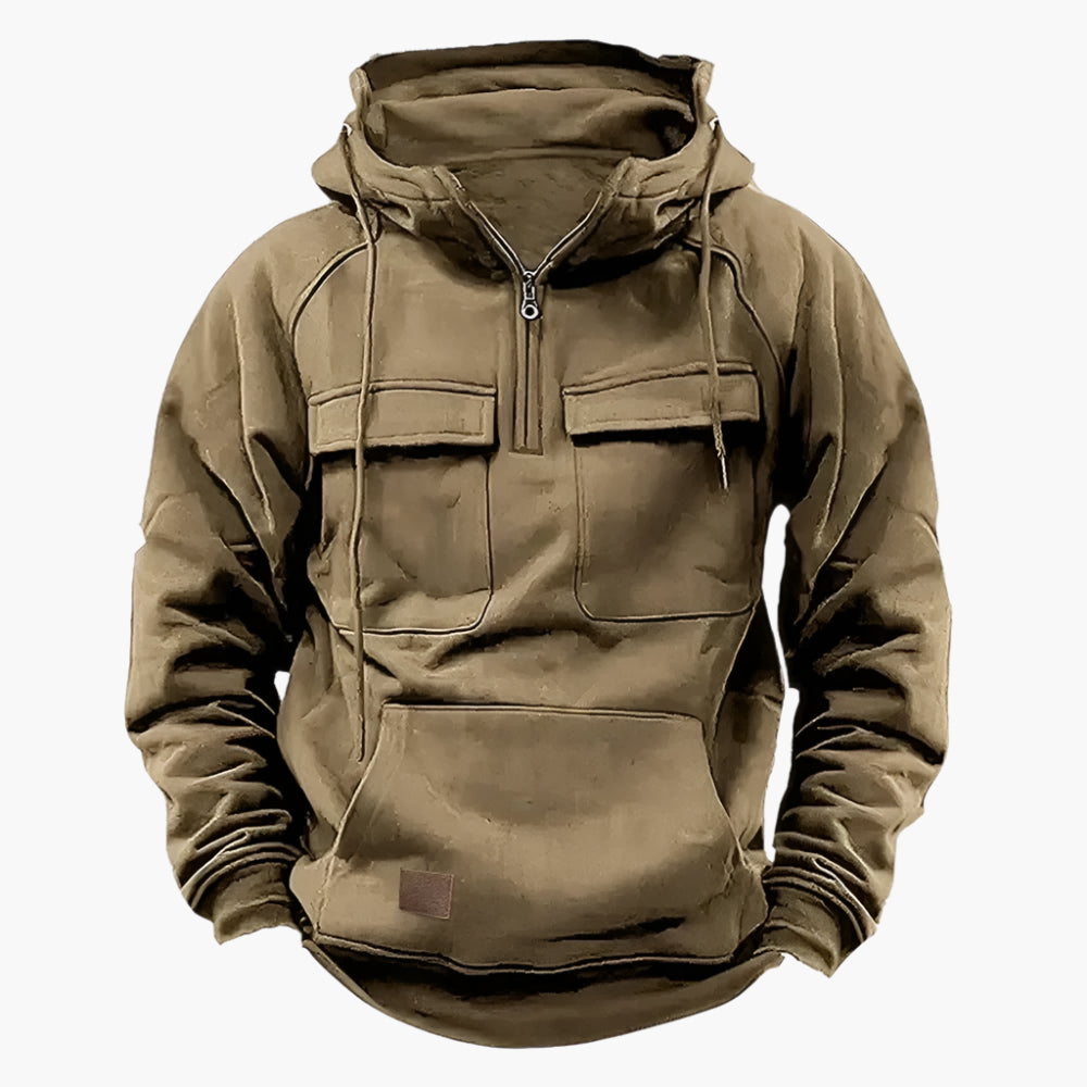Herren Winter Hoodie mit Zipper – Taktischer Freizeit-Hoodie für Outdoor & Alltag