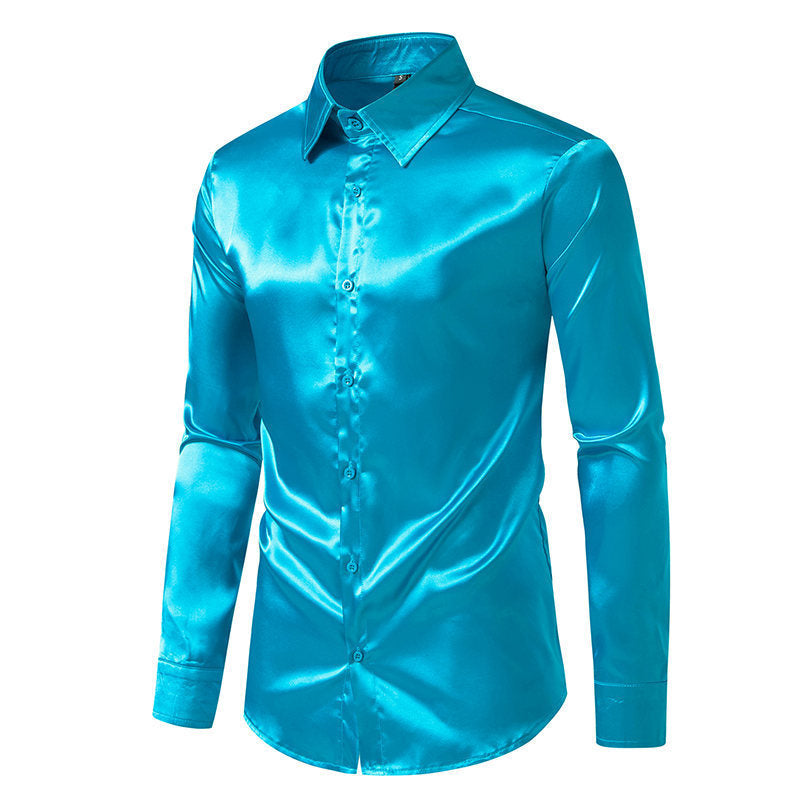 Matthew – Satin Hemd in Soliden Farben