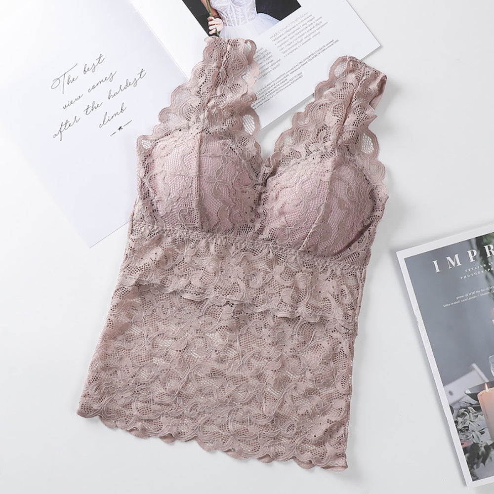 Carol – Damen Tube Top mit Spitze und Brustpolster
