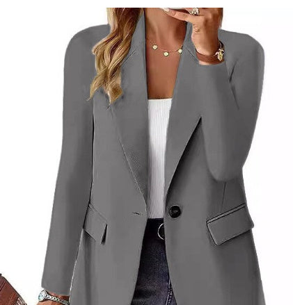 Sharon – Polyester Herbst Langärmlige Cardigan mit einfarbiger kleiner Jacke für Frauen