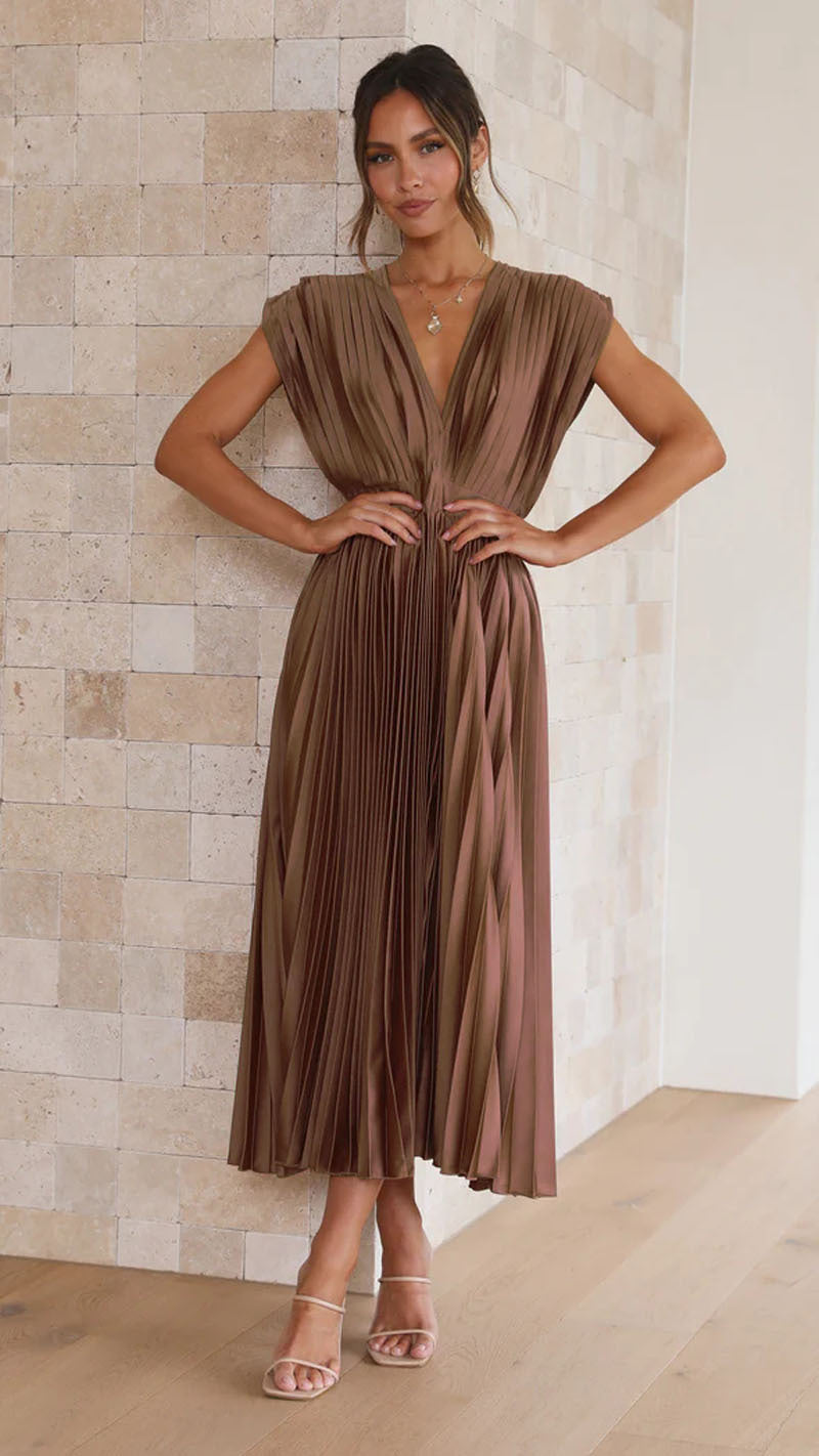 Amelia – Lässiges Faltenkleid mit Reißverschluss