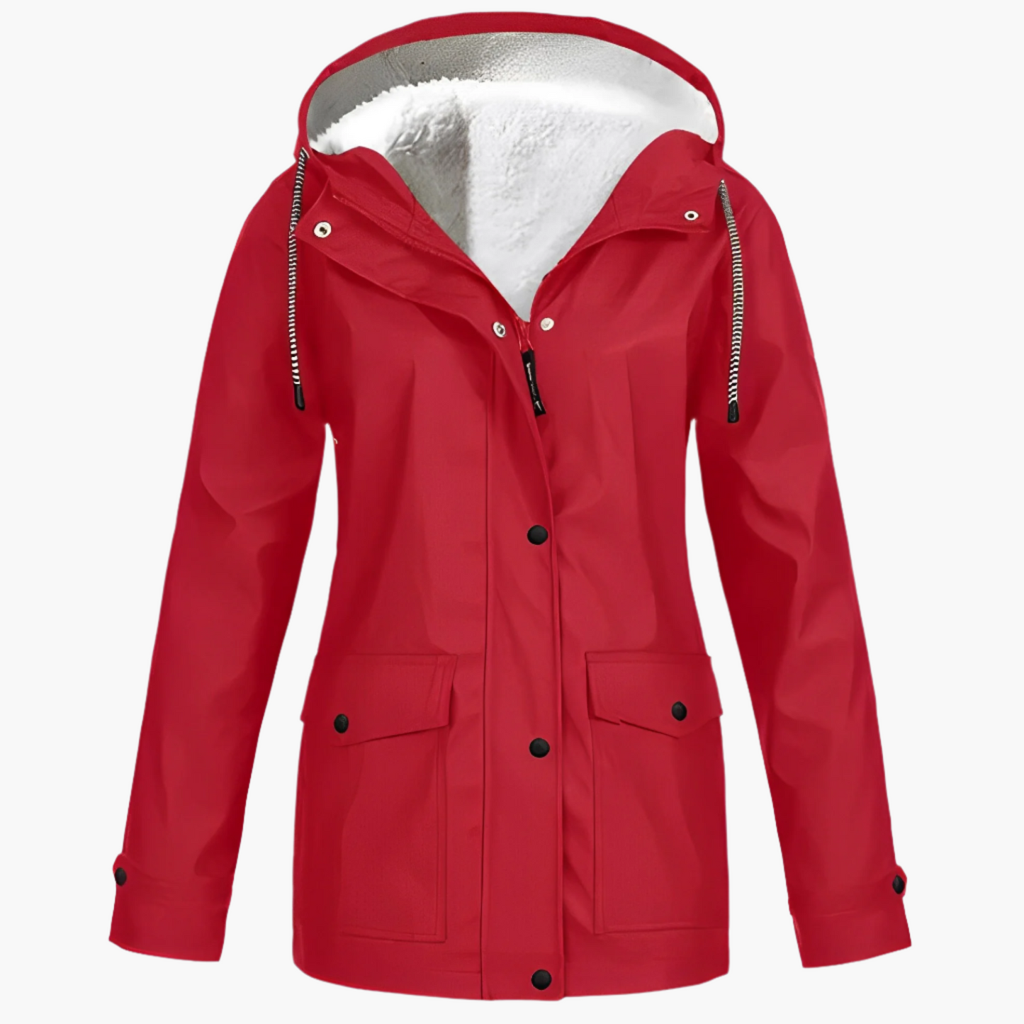 Damen Fleece Gefütterte Regenjacke für Winter Outdoor & Alltag – CozyShield Stilvoll & Warm