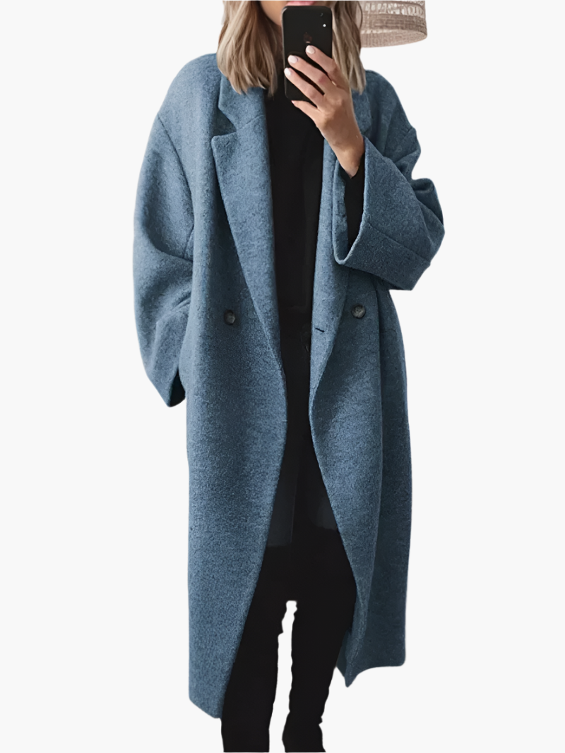 Damen Oversize Wintermantel – Klassischer Langer Mantel für Herbst und Winter, Eleganter City-Look
