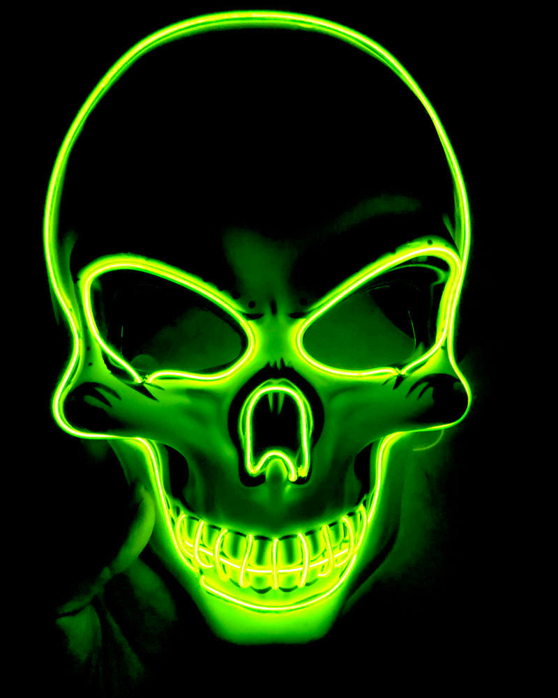 Halloween LED Leuchtende Totenkopfmaske für Erwachsene – Gruselige Party- & Kostüm-Maske