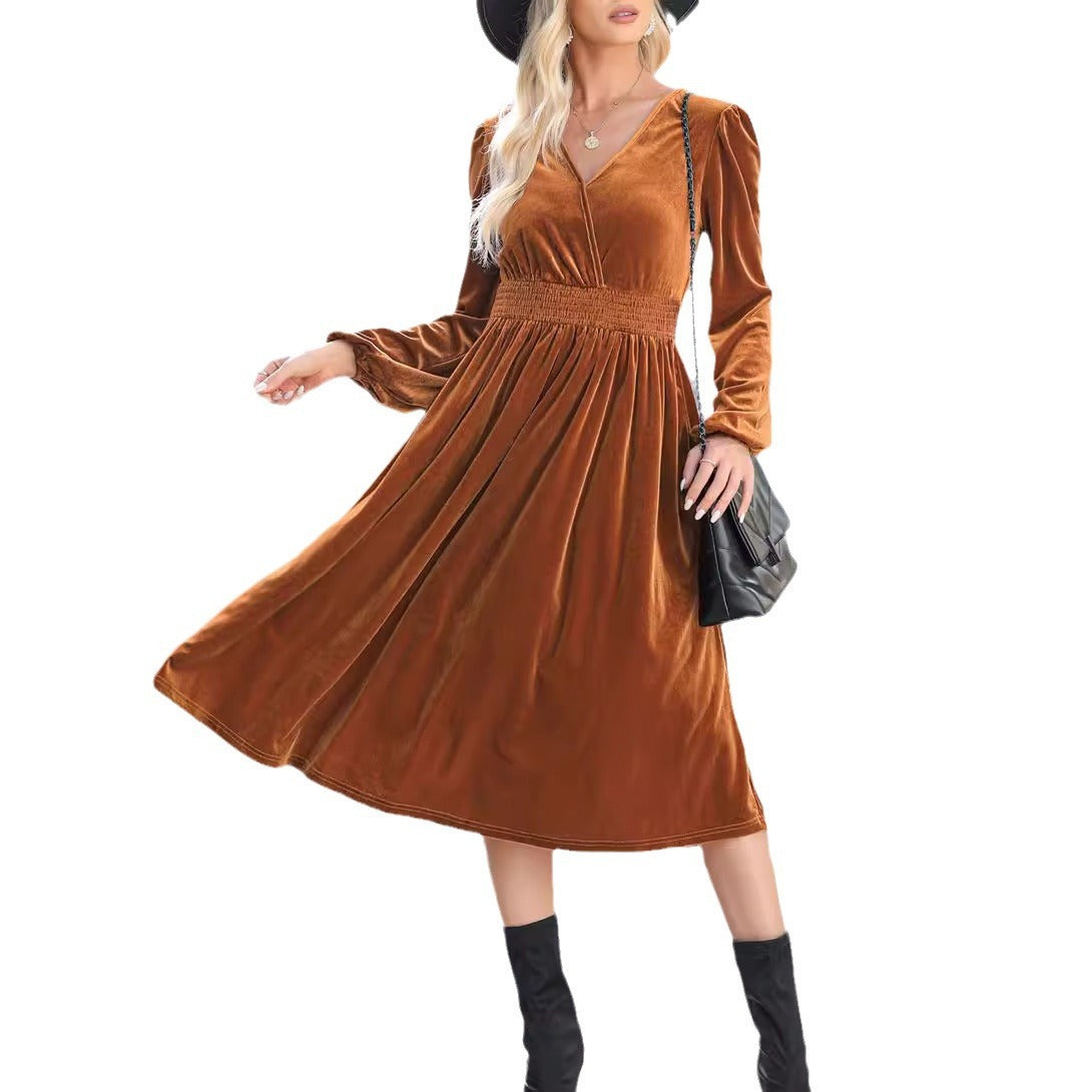 Shannon – Langärmliges Kleid in einfarbigem Design für Damen