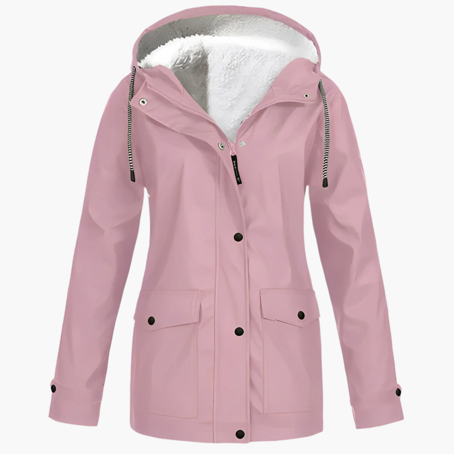 Damen Fleece Gefütterte Regenjacke für Winter Outdoor & Alltag – CozyShield Stilvoll & Warm