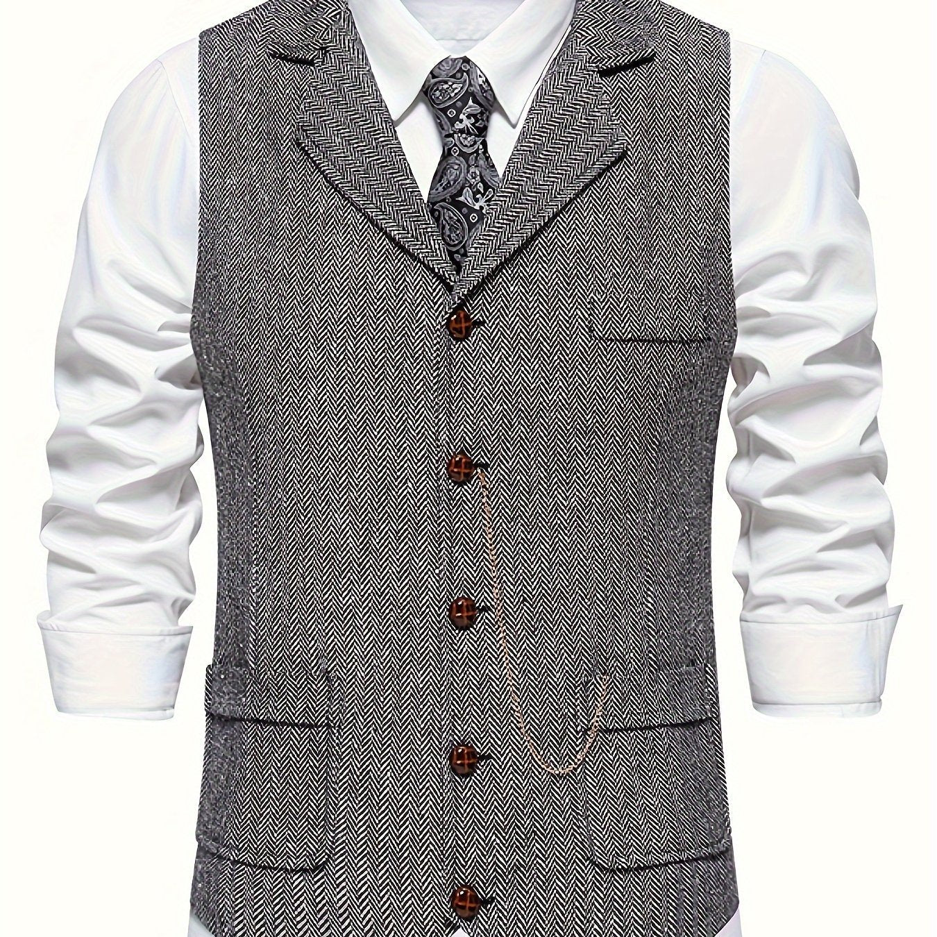 Herren Weste Klassisch Modern Business Hochzeit – Elegantes Herrenwesten-Design mit Reverskragen und Retro-Charme