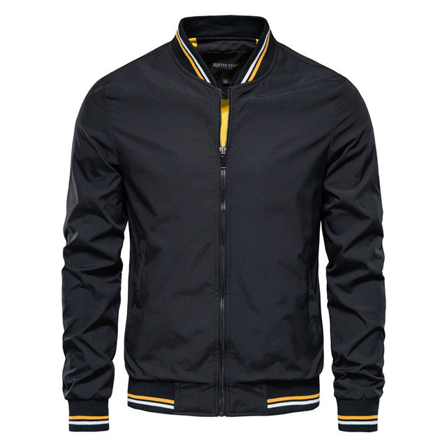 Herren Bomberjacke Freizeit & Sport – Stylische Übergangsjacke mit Streifenkragen