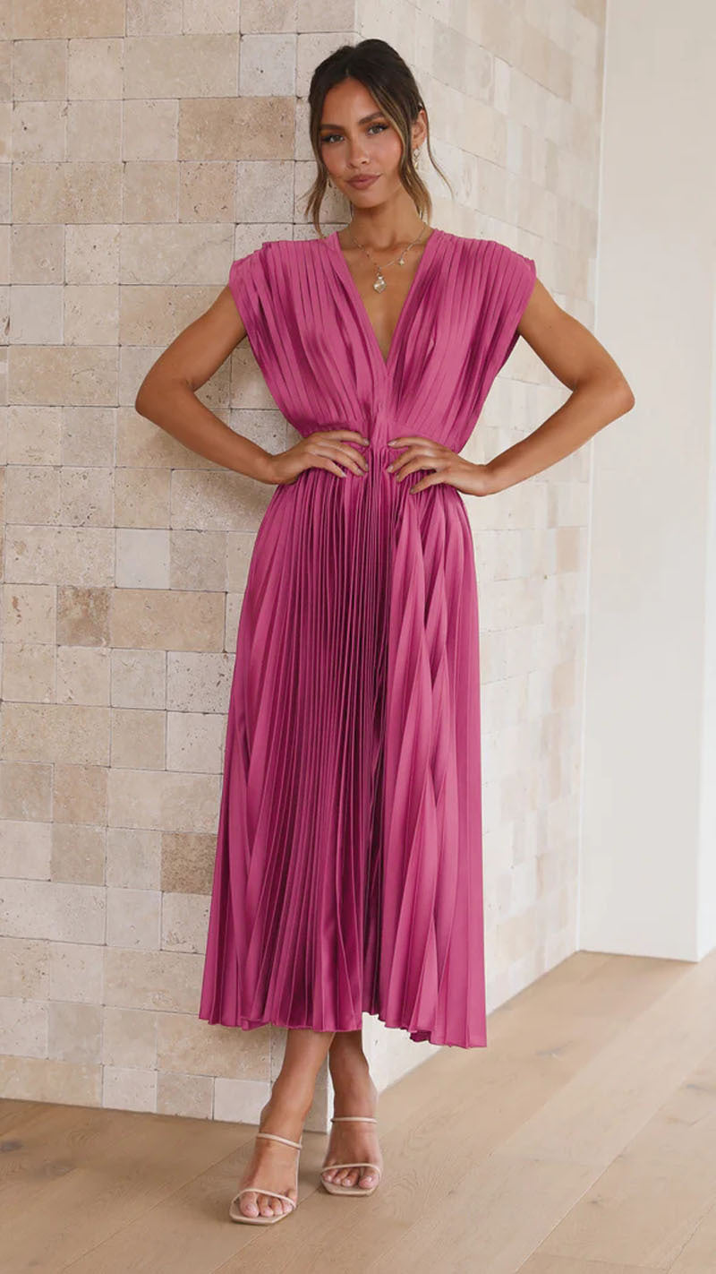 Amelia – Lässiges Faltenkleid mit Reißverschluss