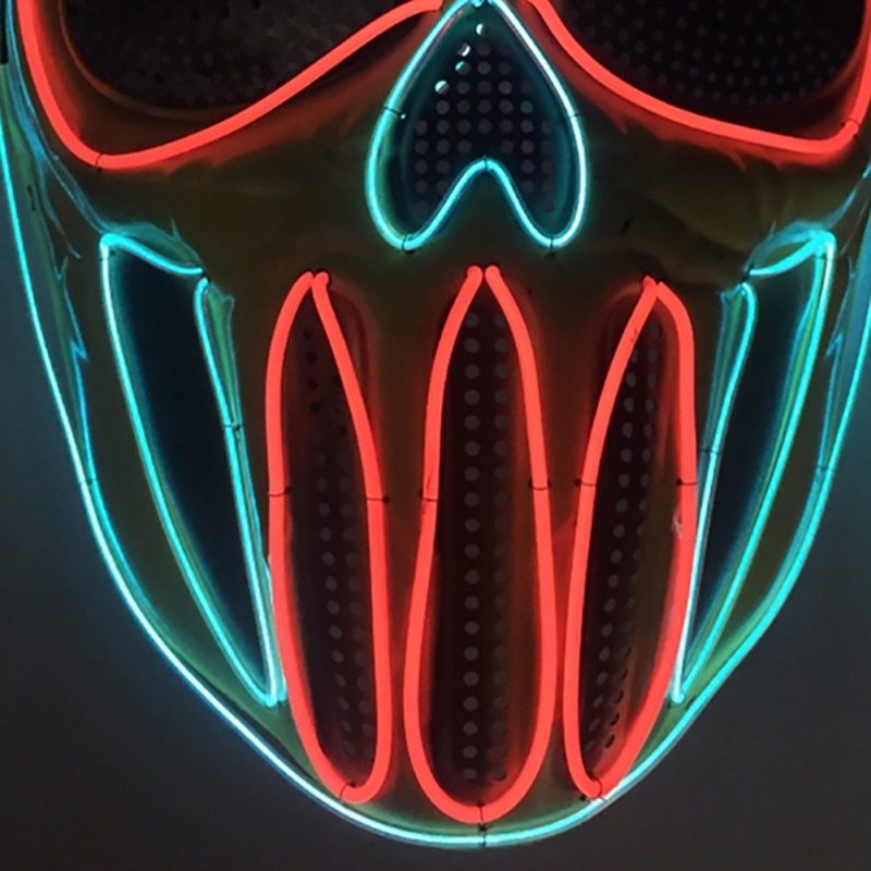 Halloween LED Totenkopf Maske für Erwachsene – Leuchtende Party- und Kostüm-Accessoire