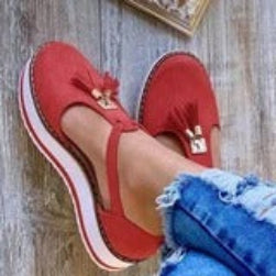 Andrea – Fransen-Plattform-Sandalen