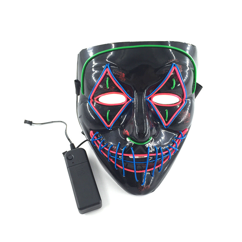 Halloween LED Leuchtmaske für Erwachsene – Gruselige Party- und Kostüm-Maske mit Neon-Effekt