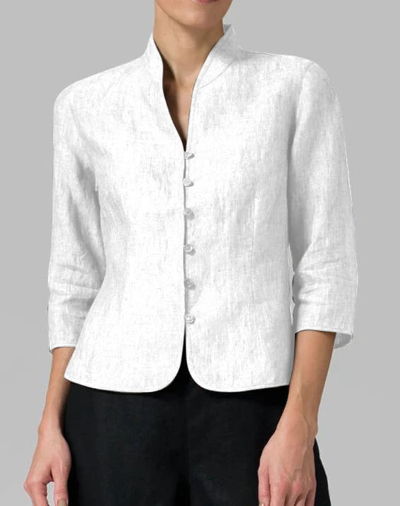 Damen Elegante Stehkragen-Jacke – Zeitloser Stil für Büro & Freizeit
