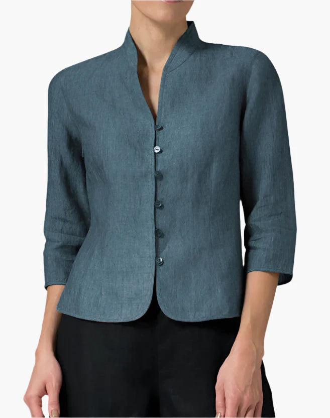 Damen Elegante Stehkragen-Jacke – Zeitloser Stil für Büro & Freizeit