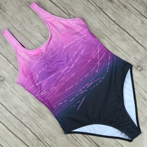 Ruby – Vintage Einteiler Schwimmanzug für Damen mit hohem Ausschnitt und Bandagen