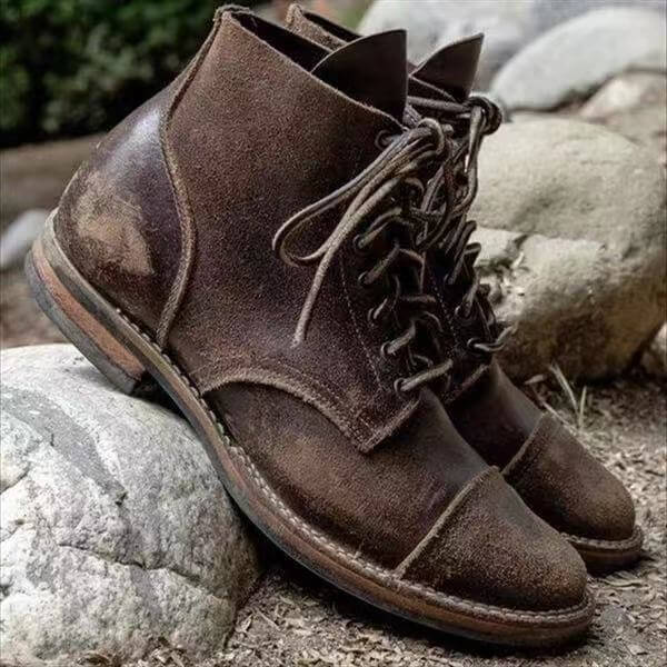 Herren Kunstlederstiefel – Klassische Vintage-Boots für Alltag & Freizeit