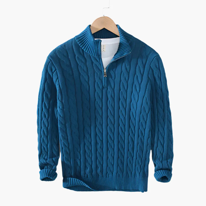 Herren Strickpullover mit Zopfmuster – Klassischer Stil für Büro und Freizeit