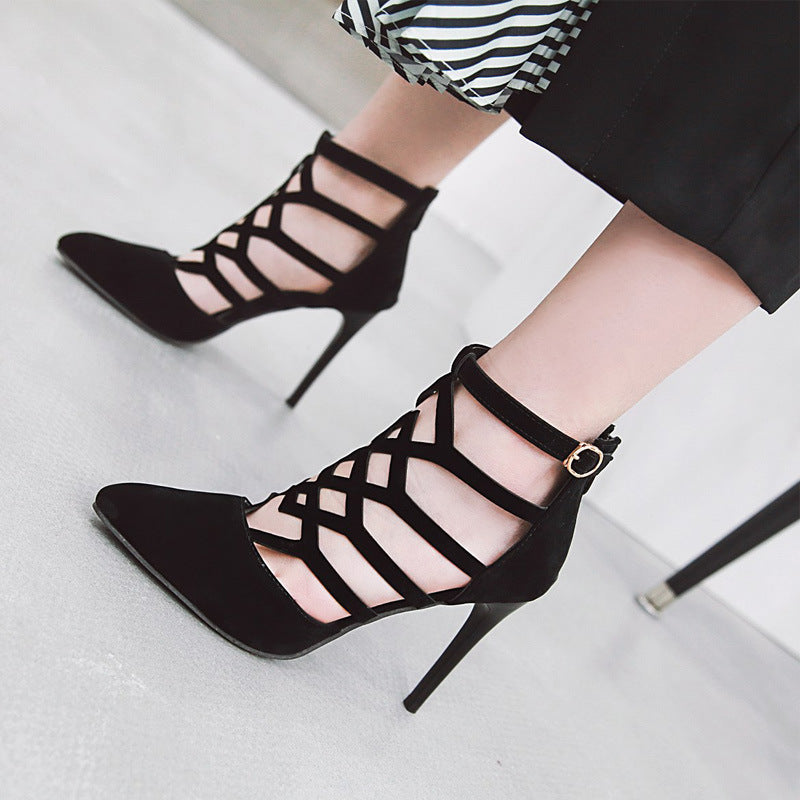 Helen – Hochhackige Cutout-Römerschuhe