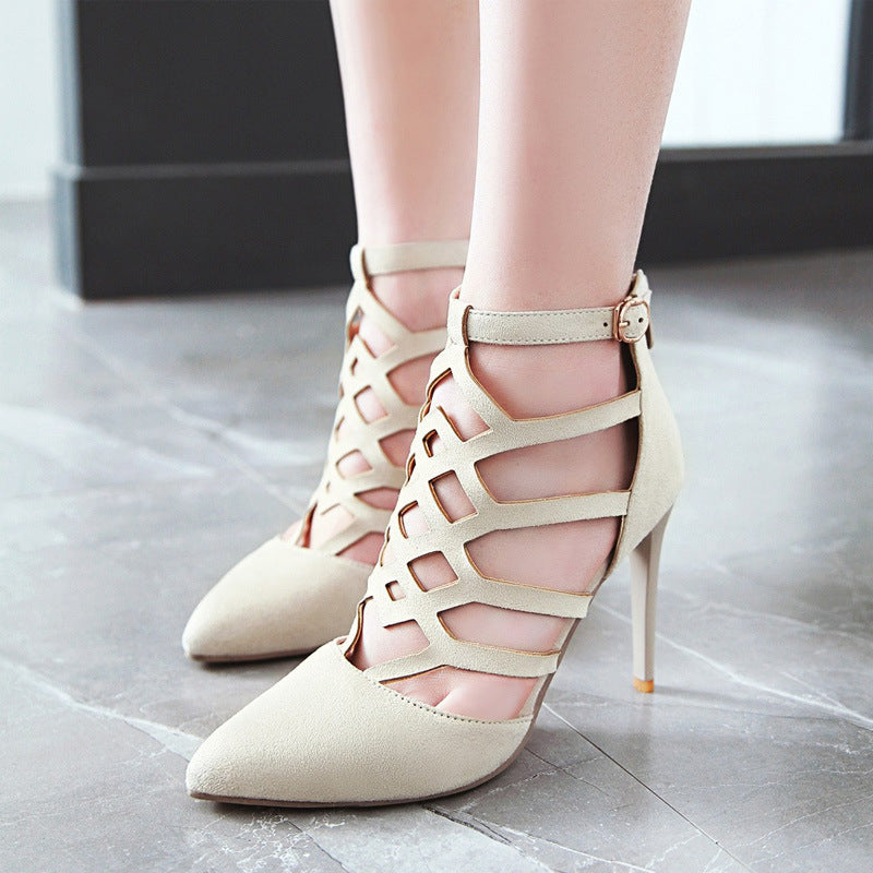 Helen – Hochhackige Cutout-Römerschuhe