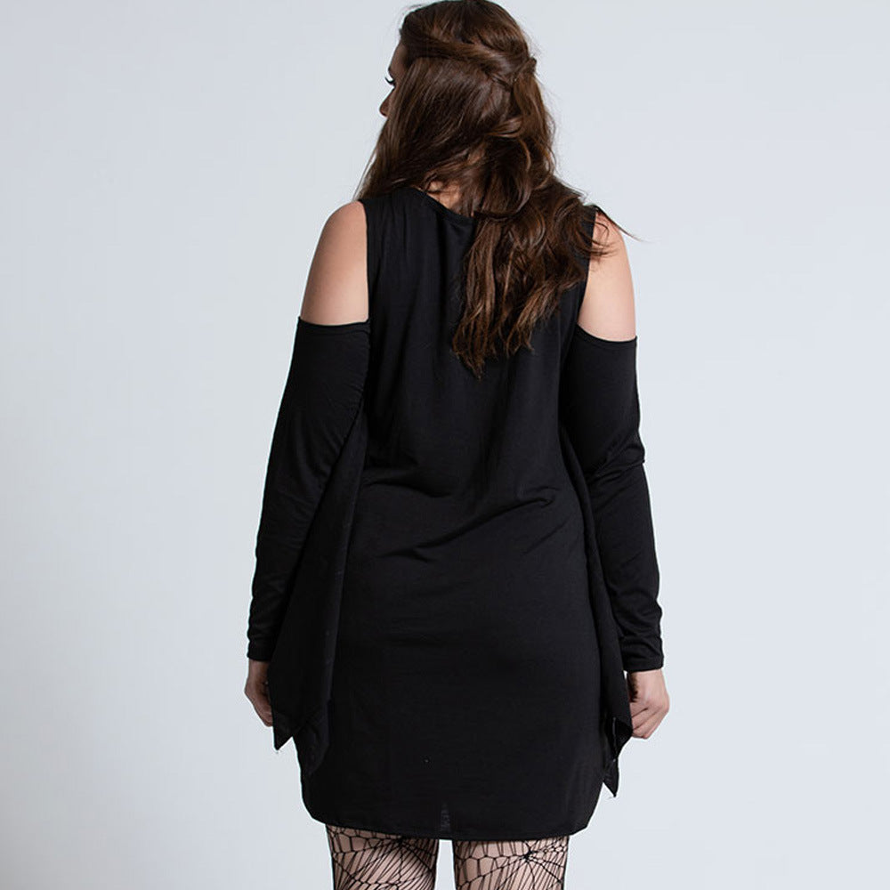 Damen Halloween Kleid Spinnennetz Kostüm – Plus Size Party Outfit für Gruselige Feiern
