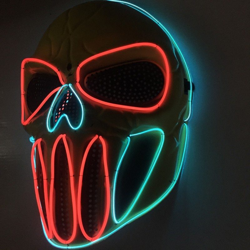 Halloween LED Totenkopf Maske für Erwachsene – Leuchtende Party- und Kostüm-Accessoire