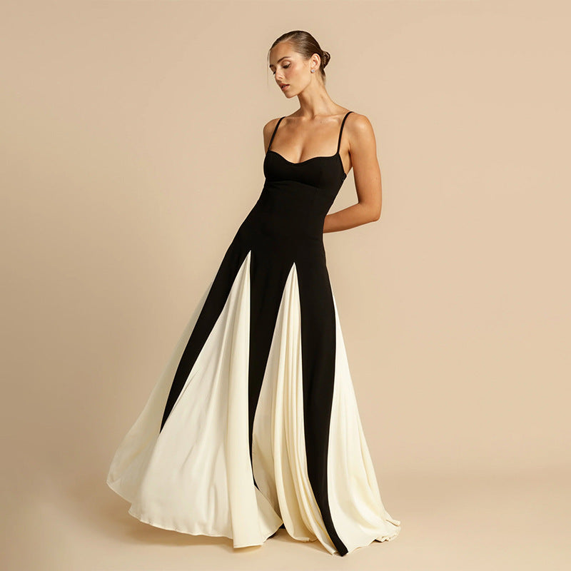 Victoria – Kleid mit Farbkontrast und Trägern
