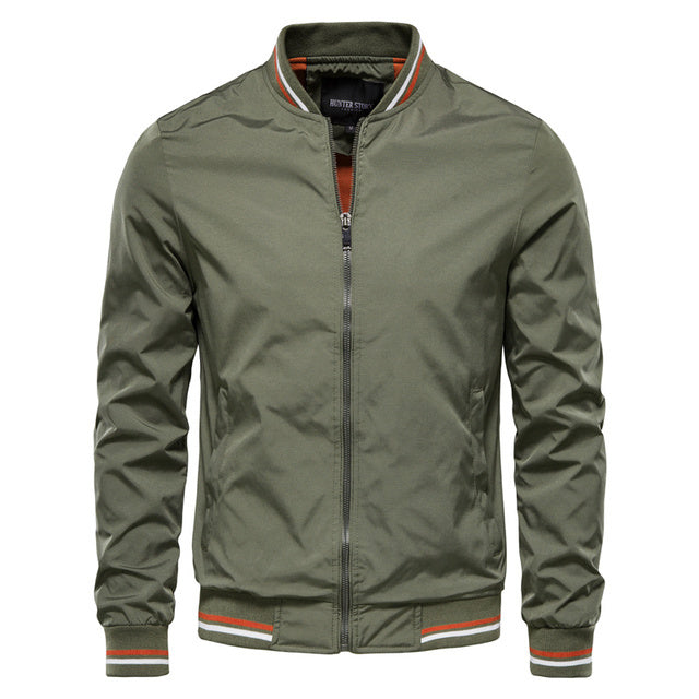 Herren Bomberjacke Freizeit & Sport – Stylische Übergangsjacke mit Streifenkragen