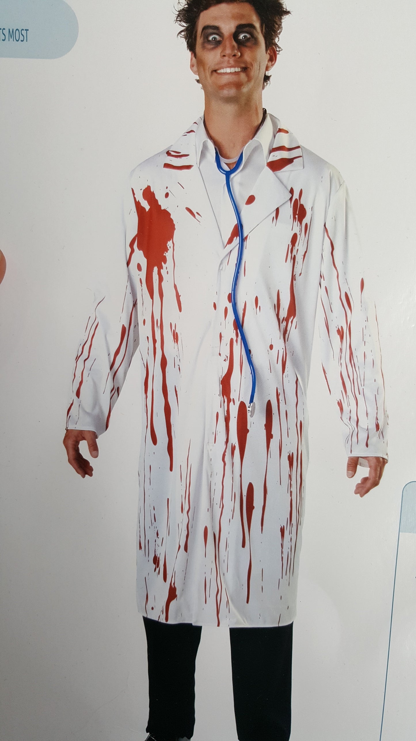Halloween Herren Kostüm Blutrünstiger Zombie-Arzt für Gruselige Partys