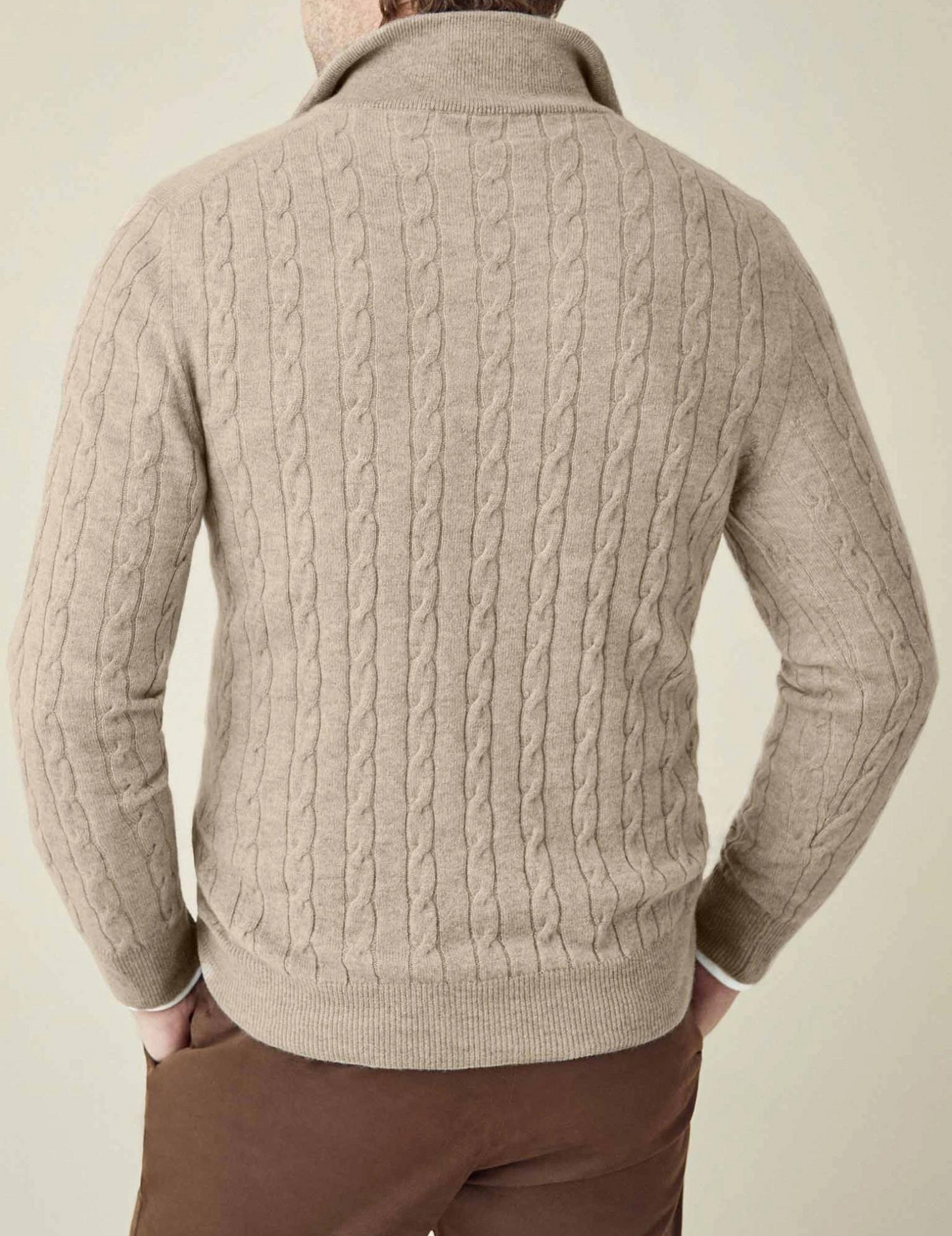 Herren Zopfmuster Pullover mit Reißverschluss – Klassischer Style für Business & Freizeit