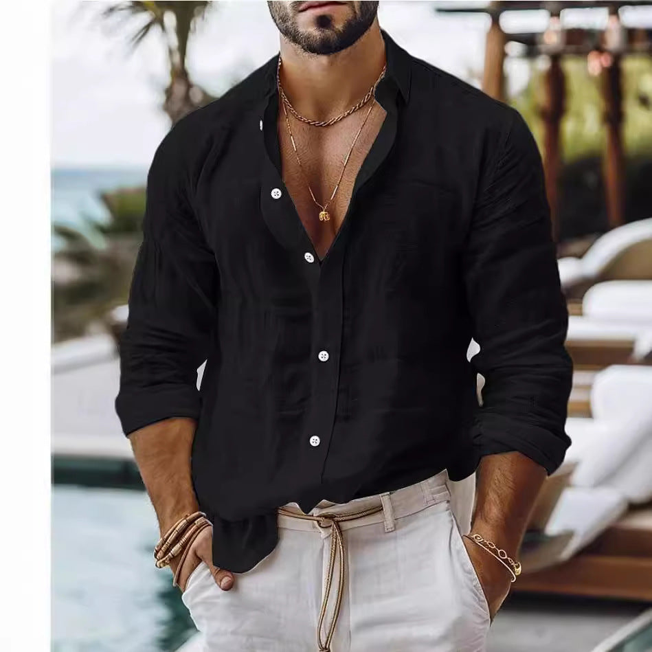 Bobby – Herrenhemd aus Baumwoll-Leinen im Casual-Stil
