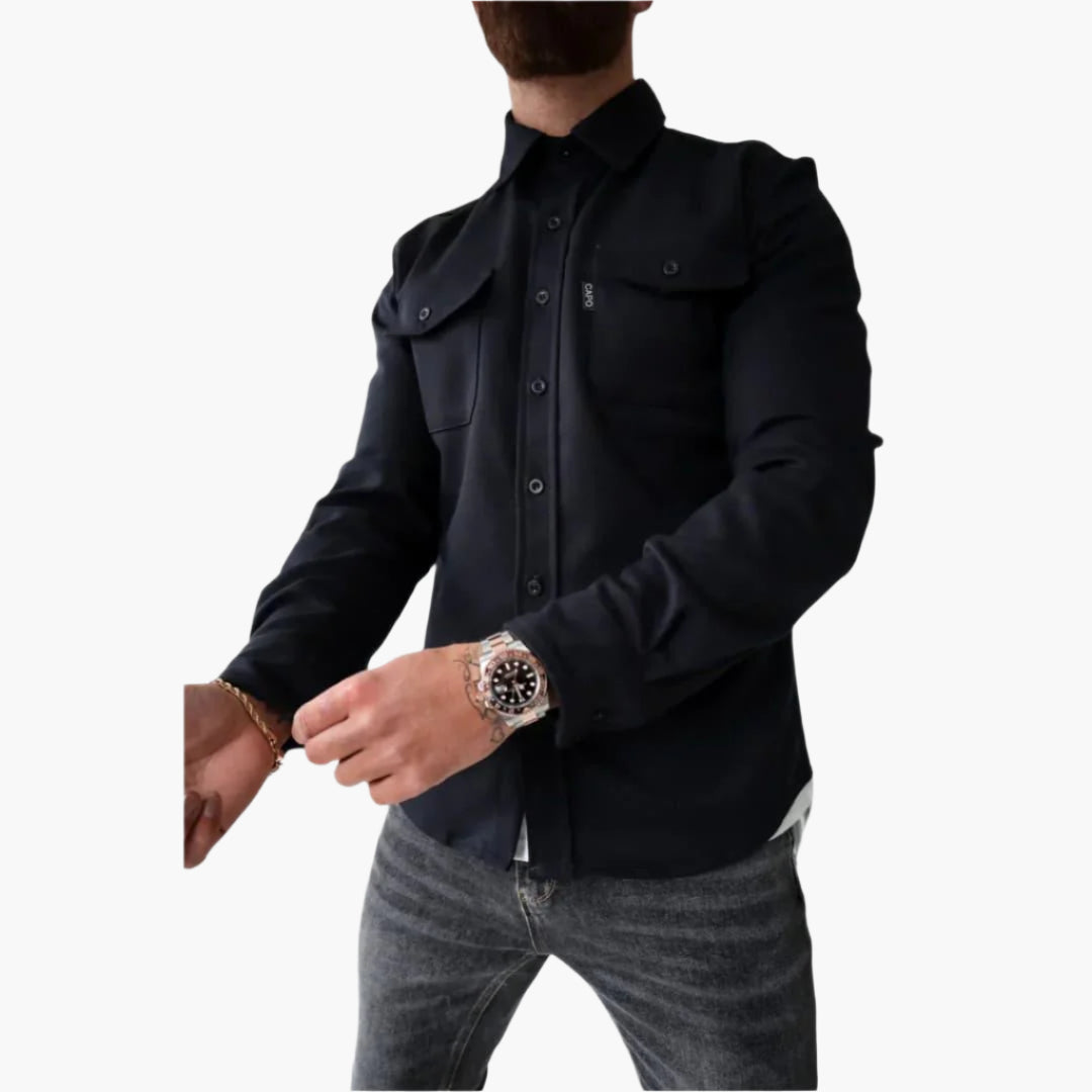 Herren Overshirt Jacke – Modernes Button-Through Design, Vielseitiger Stil für Freizeit und Business