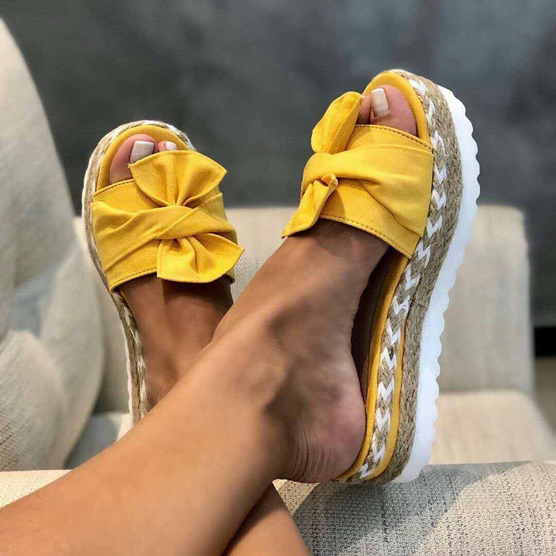 Donna – Plattformsandalen mit Schleife für Damen im Sommer