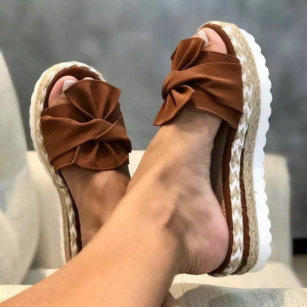 Donna – Plattformsandalen mit Schleife für Damen im Sommer