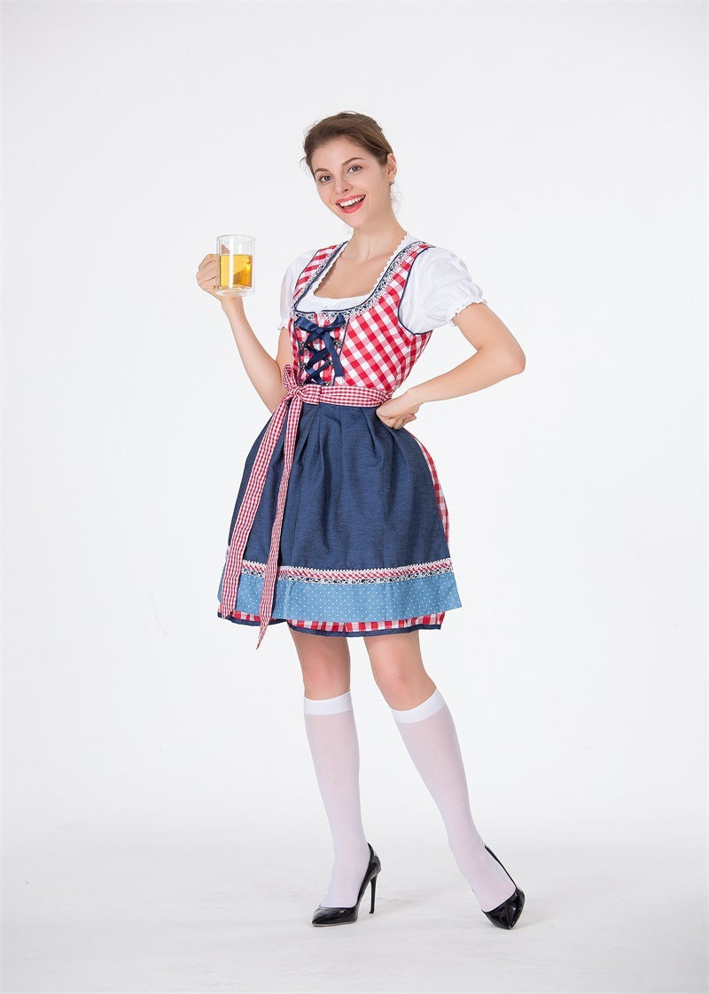 Damen Trachtenkleid Dirndl für Oktoberfest & Volksfest - Traditionelles Kostüm im modernen Stil