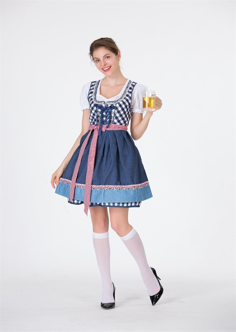 Damen Trachtenkleid Dirndl für Oktoberfest & Volksfest - Traditionelles Kostüm im modernen Stil