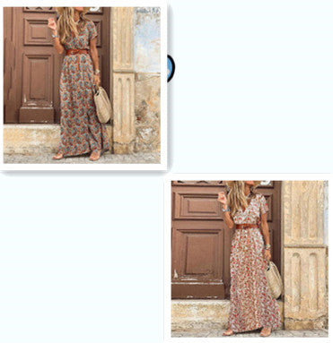 Carol – V-Ausschnitt floral Kleid für Damen