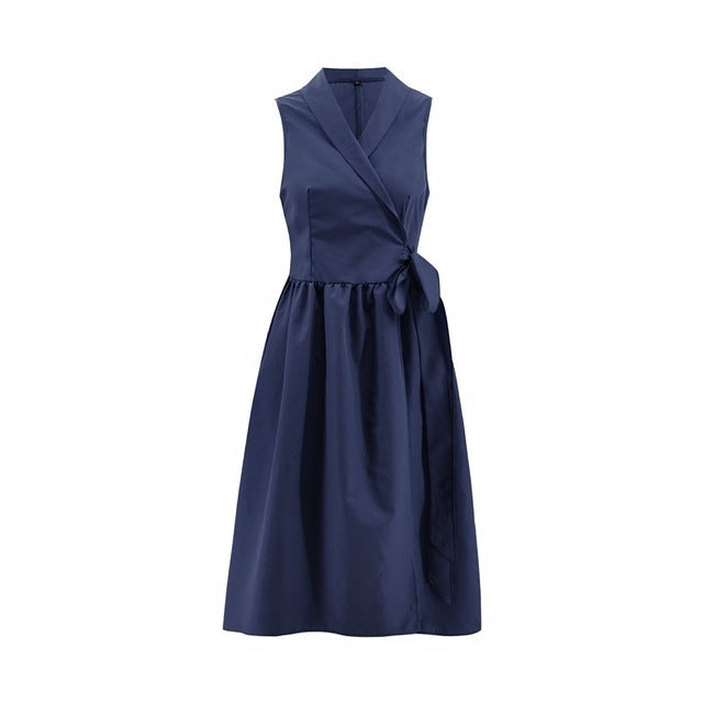 Jean – Midi Kleid Casual Ärmellos mit Gürtel
