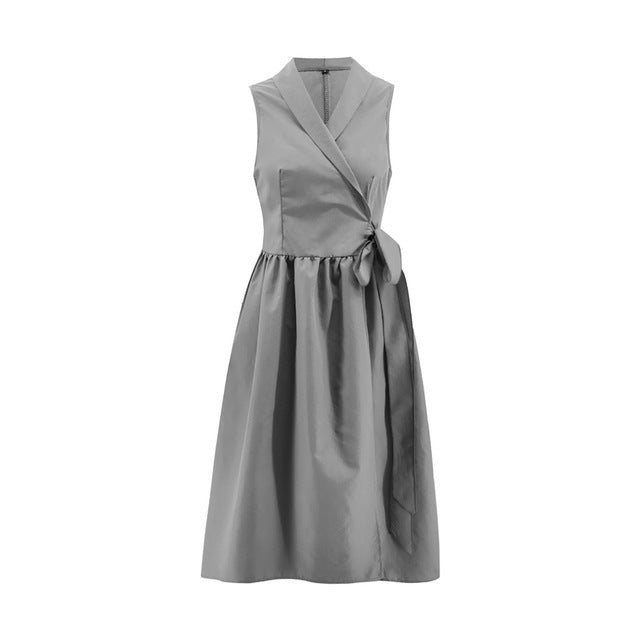 Jean – Midi Kleid Casual Ärmellos mit Gürtel