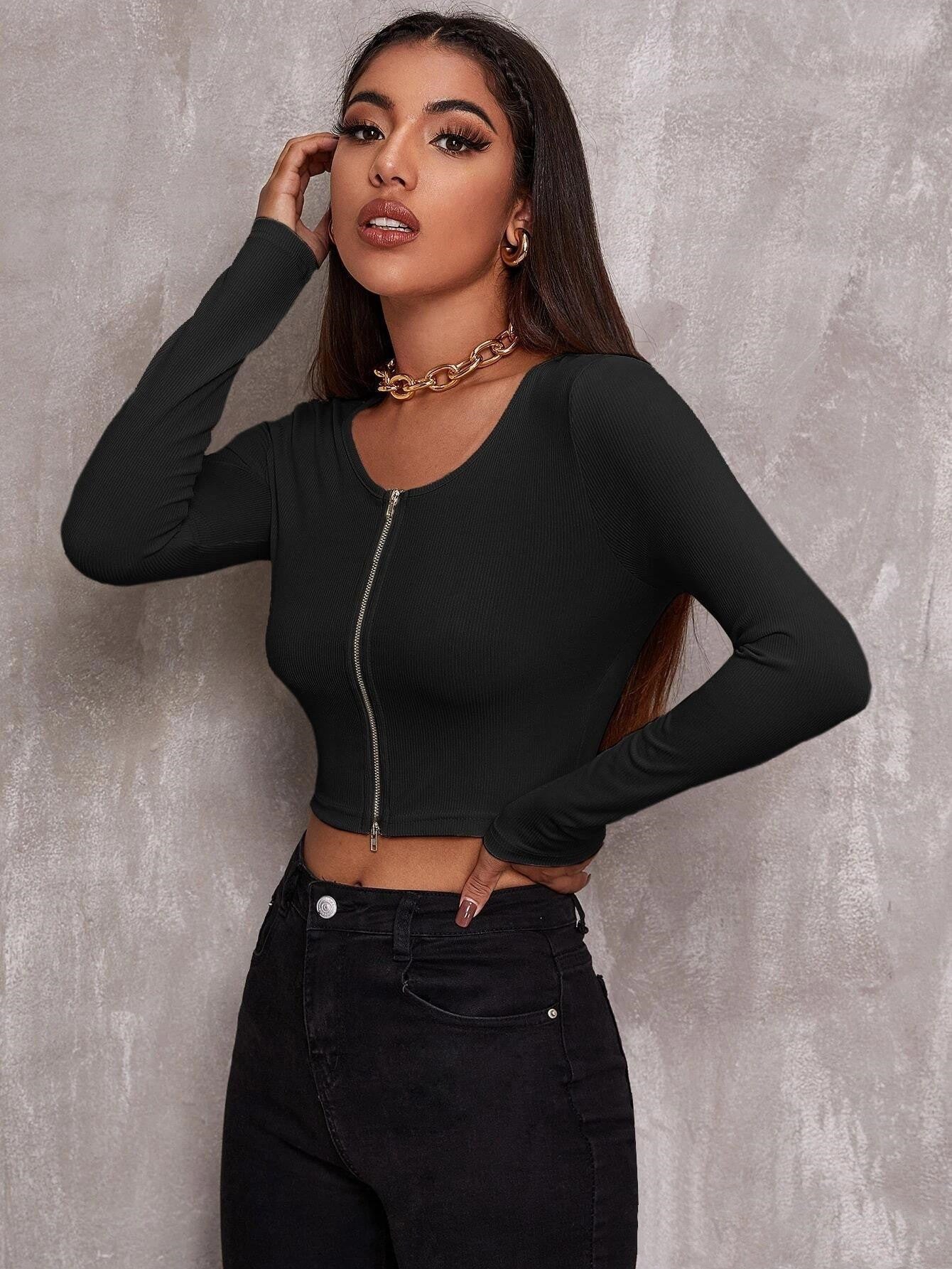Louise – Harajuku Damenbluse in Schwarz
