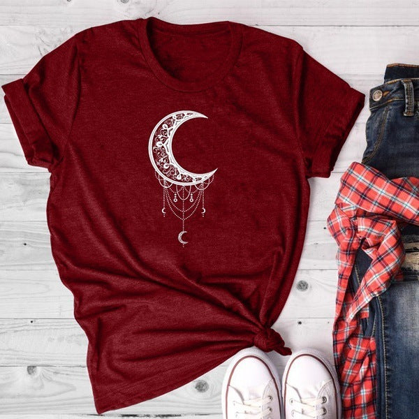 Mandy – Damen T-Shirt mit Sonnen- und Mond-Druck