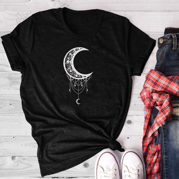 Mandy – Damen T-Shirt mit Sonnen- und Mond-Druck