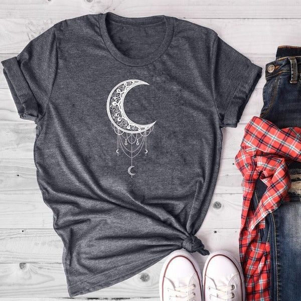 Mandy – Damen T-Shirt mit Sonnen- und Mond-Druck