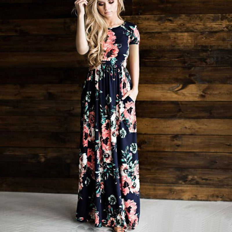 Rebecca – Boho Maxikleid mit Blumenmuster