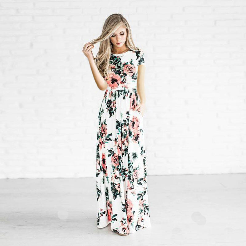 Rebecca – Boho Maxikleid mit Blumenmuster