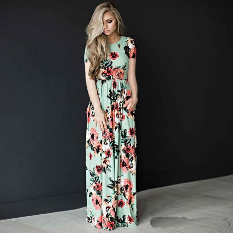 Rebecca – Boho Maxikleid mit Blumenmuster