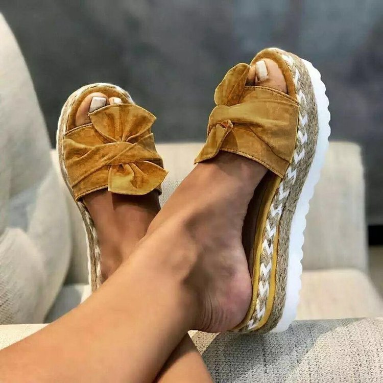 Donna – Plattformsandalen mit Schleife für Damen im Sommer